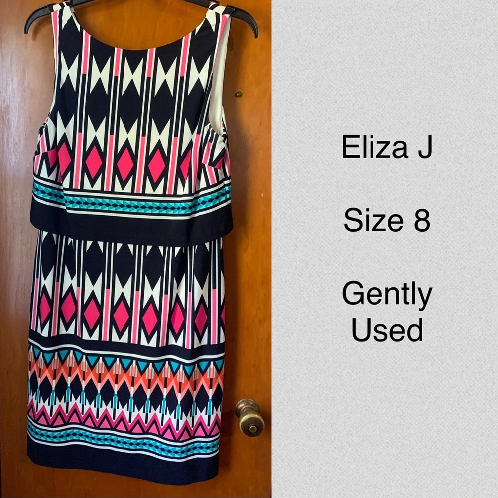 Flatter pop over Aztec print dress